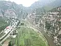 Aerial view of Shidu Town and Juma River, 2018