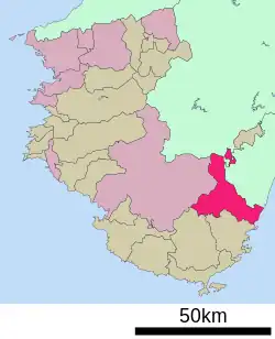 Location of Shingū in Wakayama Prefecture