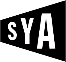 A black bullhorn with white letters that say "SYA"