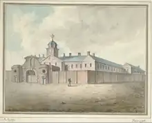 John Ingleby. View of Shrewsbury Prison in  1796 NLW PD9246