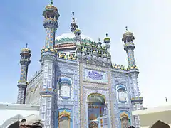 Ranipur's shrine of Sachal Sarmast is decorated with traditional Sindhi-style tile work.