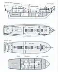 Section of the designed Shtandart hull with layout