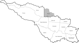 Borders of San José city within San José canton, where East sector of Uruca district is excluded.