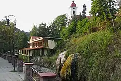 Teplá Brook, hot springs and the Roman Catholic Church of St. Luke