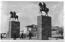 Other statues found in the same place before the 1941: on the left, King Peter I of Serbia (the inscription is: King Peter I, The Liberator)