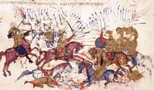 Byzantines and Bulgarians clash at Versinikia in 813.