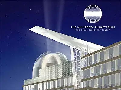 Exterior shot of proposed planetarium.