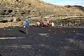 Sea coal washed up at Snab Point.