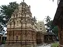 Typical Vijayanagara style dravida shikhara (south Indian style tower over shrine) at the Someshvara temple at Kolar (14th century)