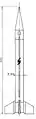 Diagram with Sonda II rocket dimensions