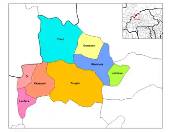 Kiembara Department location in the province