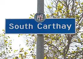 South Carthay neighborhood sign   located at 1025 S. Crescent Heights Boulevard  (just south of Olympic Boulevard)