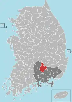 Location in South Korea