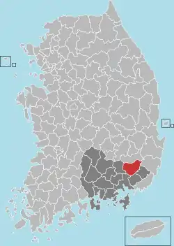 Location in South Korea