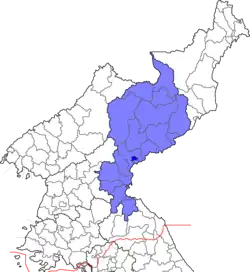 Location of South Hamgyeong Province