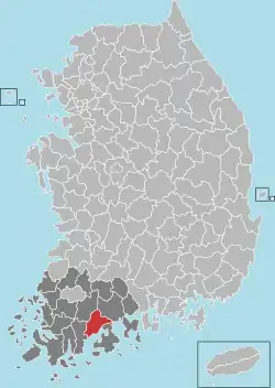 Location in South Korea