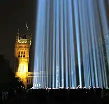 The base of the London installation was in Victoria Tower Gardens