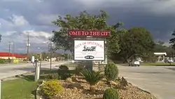 Welcome sign outside of city hall