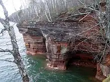 Some of the Mawikwe Bay Sea Caves, on the mainland near Cornucopia, Wisconsin