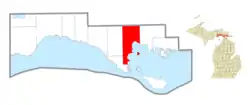 Location within Mackinac County