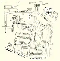 Angel Street and the Angel Inn on John Rocque's Map of London, 1746