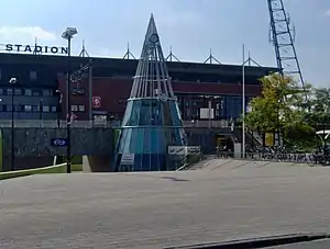 The Enschede Kennispark railway station next to the stadium