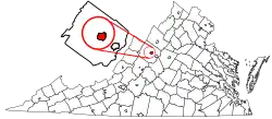 Location of Staunton in the Commonwealth of Virginia