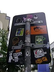 Sticker art in Sao Paulo, Brazil