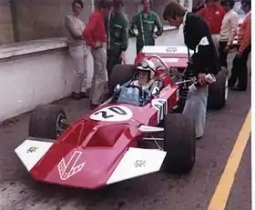 John Surtees at the wheel of the TS7 at its Brands Hatch debut.