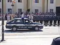 Old, out of use, patrol car (FSO Polonez) in previous markings