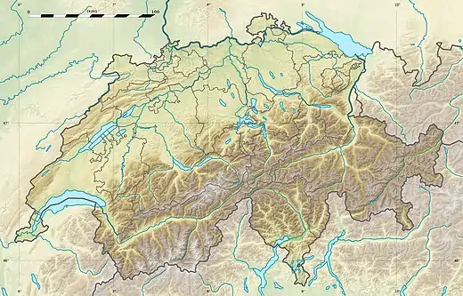 Map showing the location of Theodul Glacier