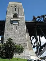 The Dawes Point (southern) end of the Sydney Harbour Bridge