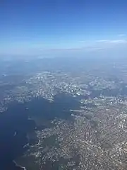 View of Sydney from an airliner