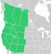 Symphyotrichum eatonii distribution map: Canada — Alberta, British Columbia, and Saskatchewan; US — Arizona, California, Colorado, Idaho, Montana, Nevada, New Mexico, Oregon, Utah, Washington, and Wyoming.