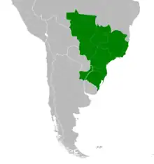 Symphyotrichum regnellii native distribution map. Distribution is in green.