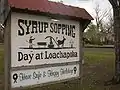 The famous Syrup Sopping sign as seen from Alabama State Route 14