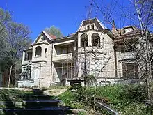 Elm suckers spreading before the abandoned summer royal palace in Tatoi, Greece, Μarch 2008