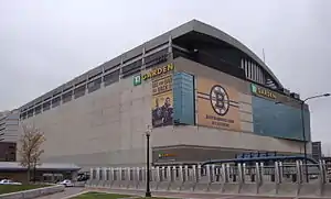 TD Garden from the Rose Fitzgerald Kennedy Greenway in 2009