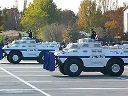 Dragoon 300 in General Directorate of Security (Turkey) inventory modernized by Nurol Machine as TOMA vehicle's (armored water cannon designed for riot control)