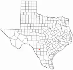 Location of Batesville, Texas