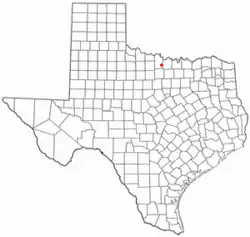 Location of Bellevue, Texas