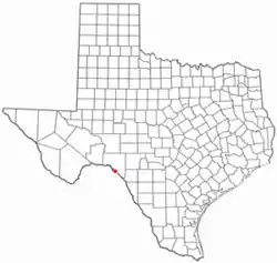 Location of Amistad, Texas