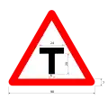 T Intersection Sign in Taiwan with no more road straight ahead