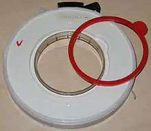 The write protection ring prevents the tape from being written when removed