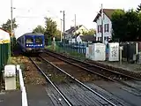 The train heading for Gare du Nord in Paris