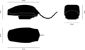 Schematic drawing showing overall dimensions