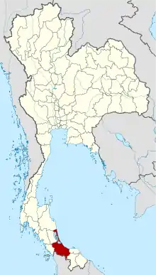 Map of Thailand highlighting Songkhla province