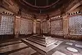 Interior of the mausoleum, the cenotaph made of marble in ground