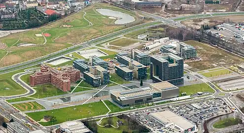 Aerial view of ThyssenKrupp headquarters