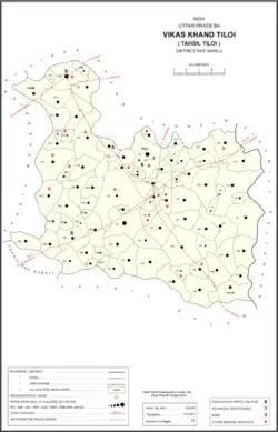 Map showing Ramnagar (#074) in Tiloi CD block